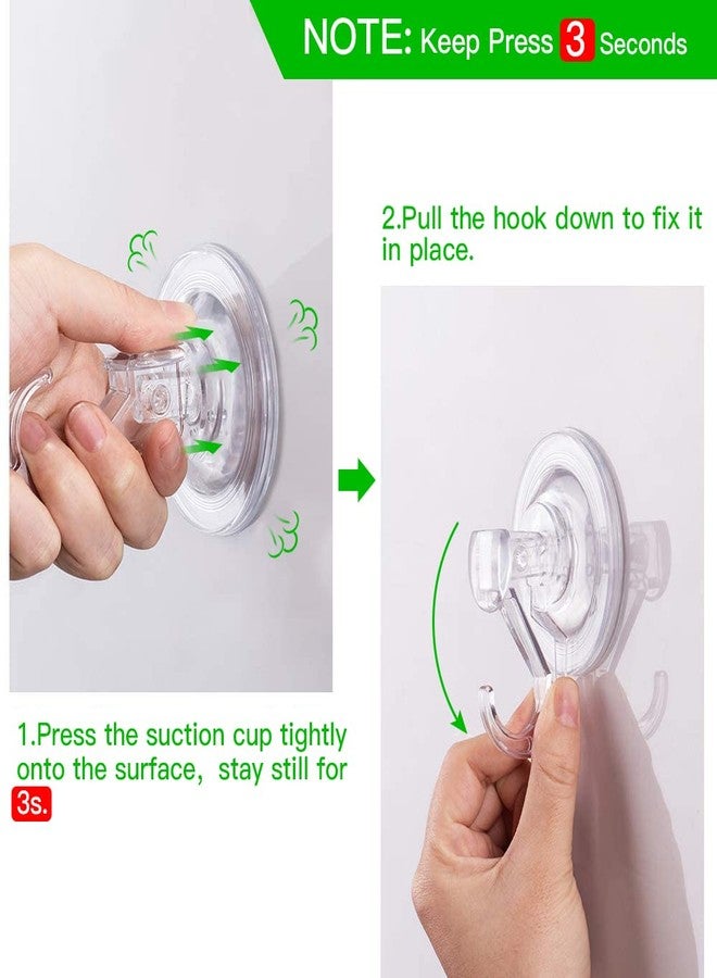 LUXEAR Suction Cup Hooks - 6 Pack Suction Hooks Reusable Powerful Waterproof - Clear Removable Suction Hanger for Christmas Wreath, Shower,Tile,Bathroom,Towel,Kitchen - Image 4